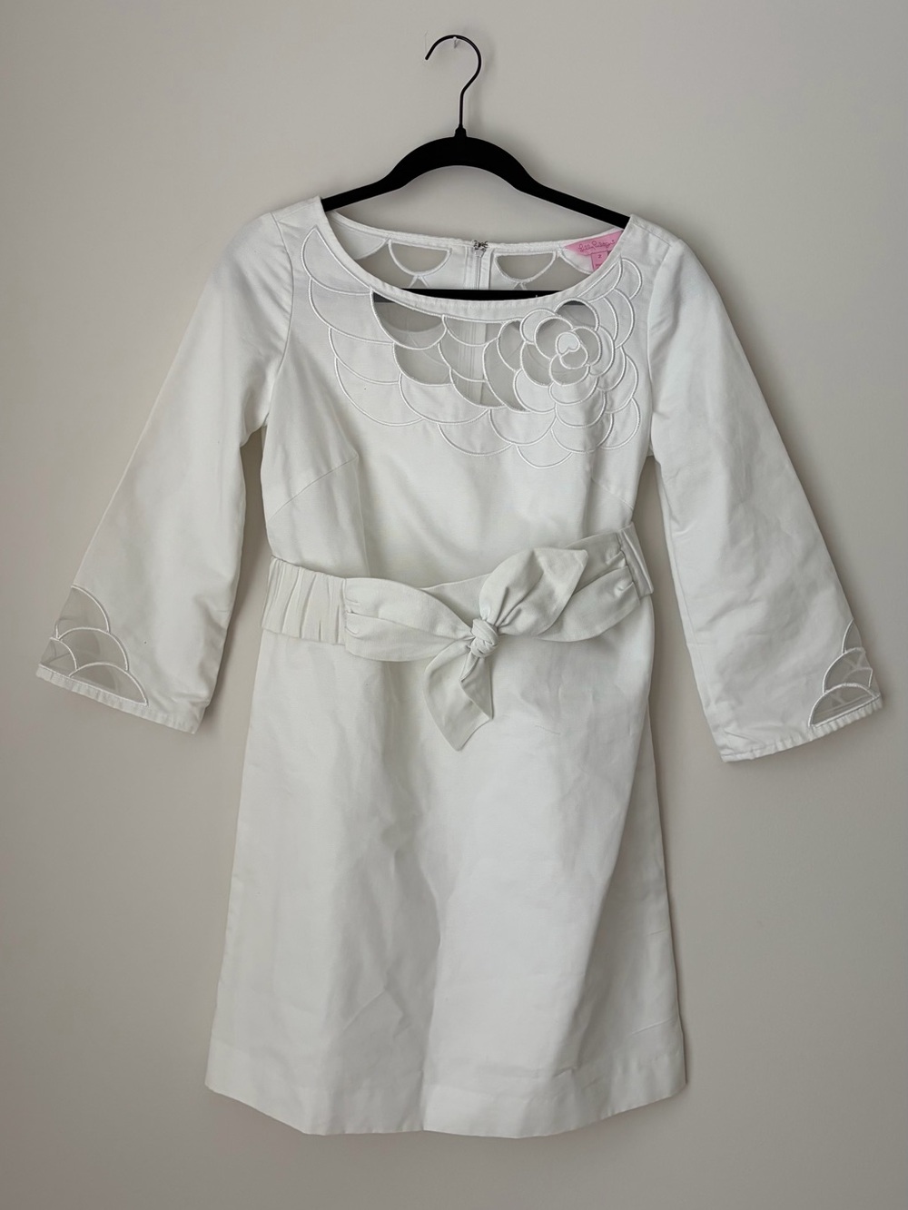Lilly Pulitzer white Shauna embroidered belted dress size 2 RARE